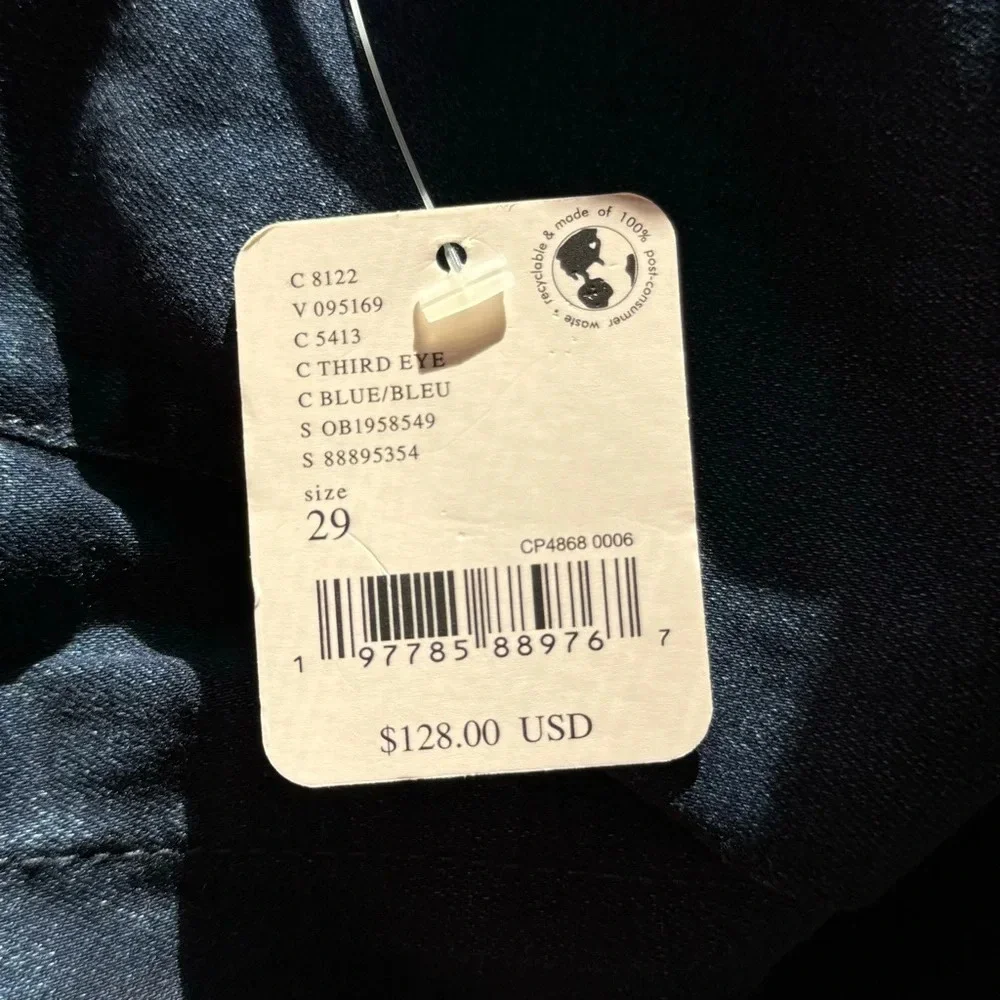 NWT Free People Tie Back Flare Jeans Dark Blue 29